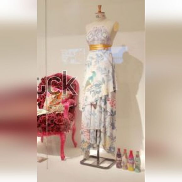 Matthew Williamson Iconic  Runaway Silk Layered Empire Waist Gown Size Small - Picture 15 of 16